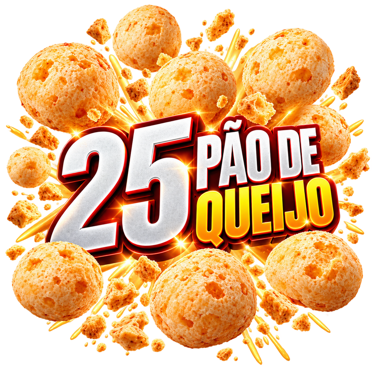 25 PÃES DE QUEIJO