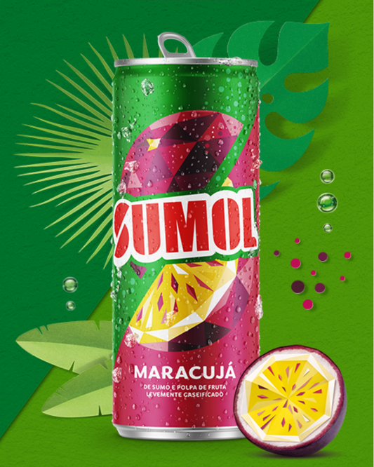 REFRIGERANTE COM GÁS SUMOL MARACUJÁ LATA